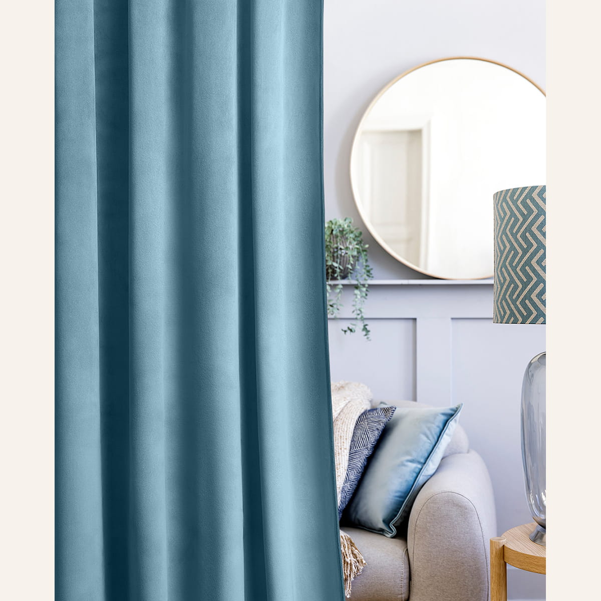 farebné závesy do spálne Modrý záves do obývačky
