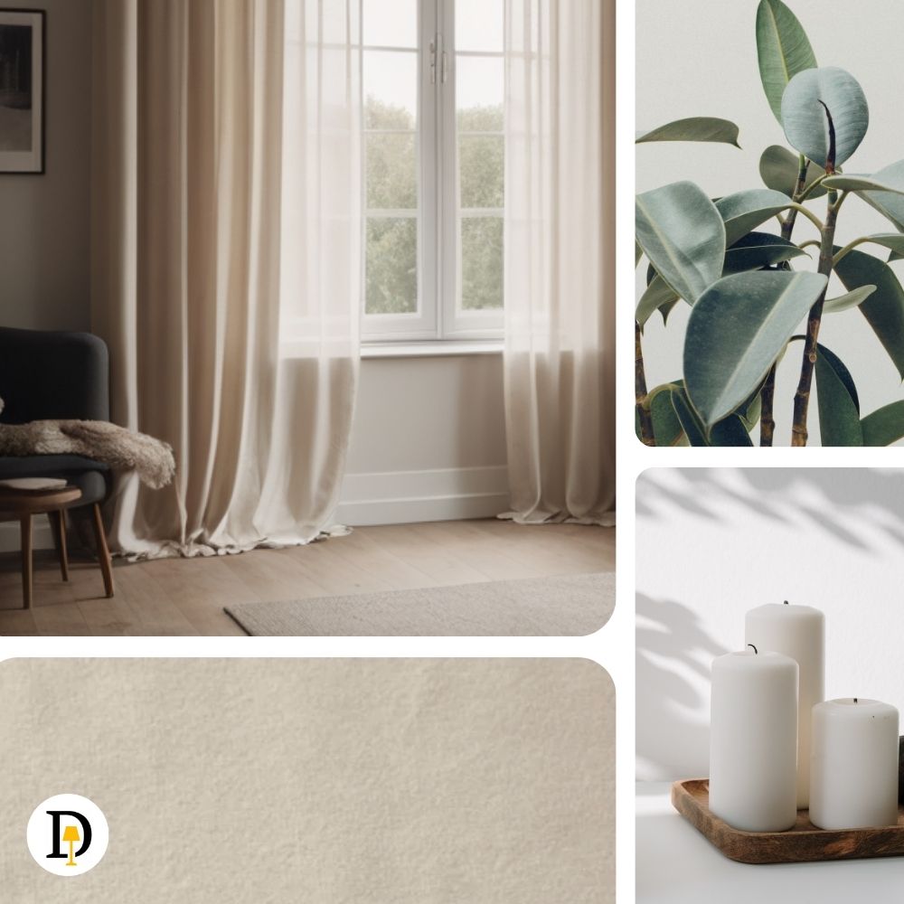 Dlhé béžové závesy Rosa do obývacej izby. Decointerier.sk