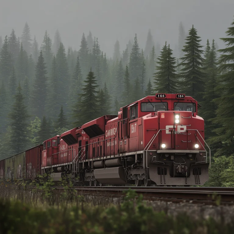 Canadian Pacific freight train crossing Rocky Mountains
