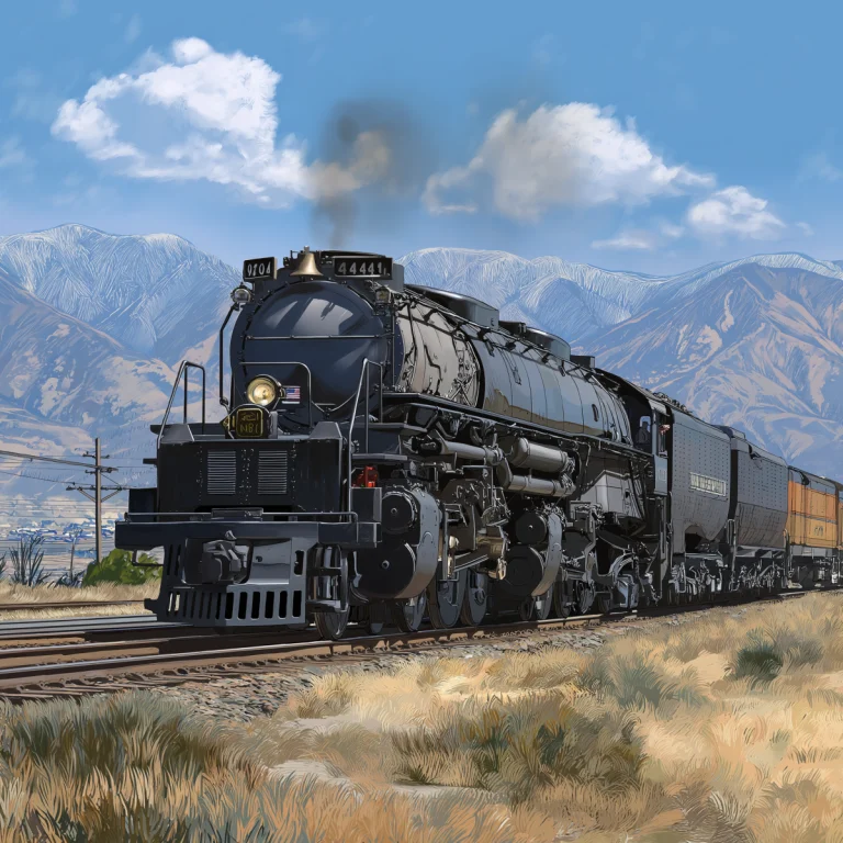 Union Pacific Big Boy steam freight locomotive side view