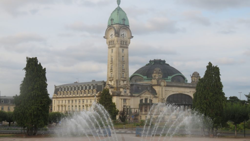 Limoges-Bénédictins Station with its art deco dome and clock tower, one of France’s most impressive historic train stations.