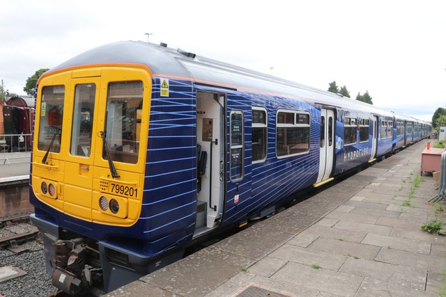 HydroFLEX prototype hydrogen hybrid train on test run in the UK, showcasing rail innovation.