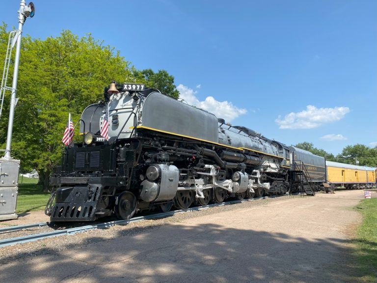 UP 3977 in the afternoon sun, June 2023, 80 years after she was built. Author: Fan Railer
